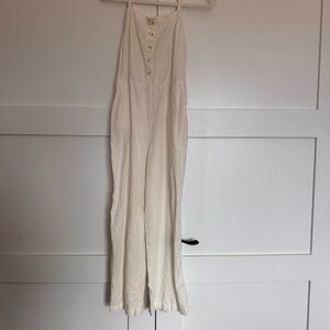Old Navy White Button-Front Jumpsuit